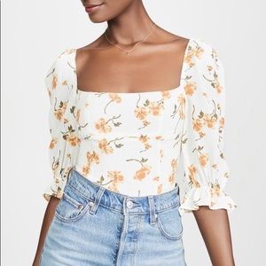 Reformation Georgia Top in Limonada, size 0